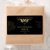 黒とエレガント金ゴールドのヴィンテージのロゴ血清ラベル ラベル (インサイチュ)