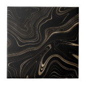 黒とエレガント金ゴールドの大理石のパターン審美的 タイル (正面)