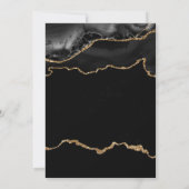黒とエレガント金ゴールドの大理石瑪瑙の卒業 招待状 (裏面)