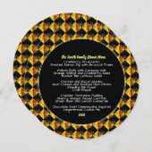 黒とエレガント金ゴールドの菱形 メニュー (正面/裏面)