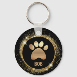 黒とエレガント金ゴールドの輝くキーホルダー キーホルダー