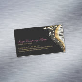 黒とエレガント金ゴールドの音楽ノートデザイン マグネット名刺 (インサイチュ)