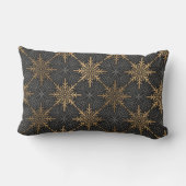 黒とエレガント金ゴールドアートdecoパターンlumbar pi ランバークッション (裏面)