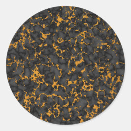 黒とエレガント金ゴールドオニキス大理石テクスチャデザイン ラウンドシール