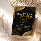 黒とエレガント金ゴールドカスタムの新年パーティー 招待状