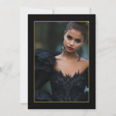 黒とエレガント金ゴールドスワンQuinceaenera写真 招待状 (裏面)