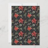 黒とエレガント金ゴールドポインセチア写真クリスマス シーズンカード (裏面)