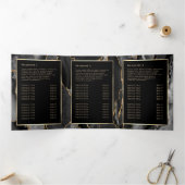 黒とエレガント金ゴールド瑪瑙3折パンフレット 三つ折りカード (内部)