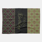 黒とオリーブグリーン キッチンタオル (横)