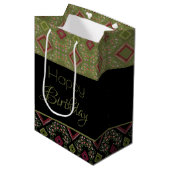 黒とオリーブグリーン ミディアムペーパーバッグ (正面アングル)