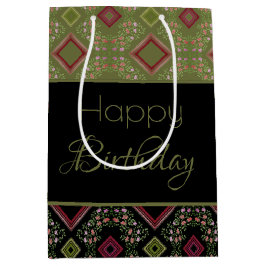 黒とオリーブグリーン ミディアムペーパーバッグ