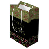 黒とオリーブグリーン ミディアムペーパーバッグ (裏面アングル)