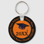 黒とオレンジのクラス会の記念品、クラス会 キーホルダー (正面)