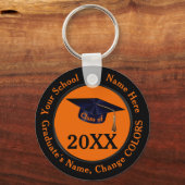 黒とオレンジのクラス会の記念品、クラス会 キーホルダー (正面)