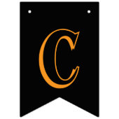 黒とオレンジのスクールカラー 卒業式 バンティングフラッグ (第2の旗)