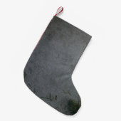 黒とオレンジのストライプの旗 スモールクリスマスストッキング (正面 (吊り時))