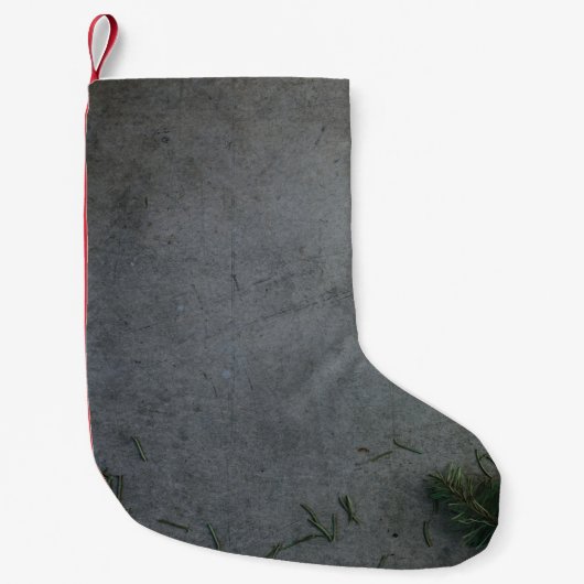 黒とオレンジのストライプの旗 スモールクリスマスストッキング (正面)
