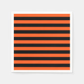 黒とオレンジのストライプナプキン スタンダードカクテルナプキン (正面)