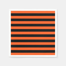 黒とオレンジのストライプナプキン スタンダードカクテルナプキン