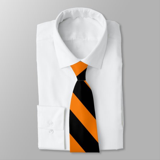 黒とオレンジのストライプハローウィンパーティネックタイ ネクタイ (タイ)