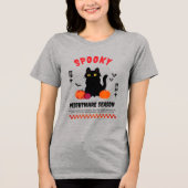 黒とオレンジのストリートウェアの例示的なハロウィーン トライブレンドＴシャツ (正面)