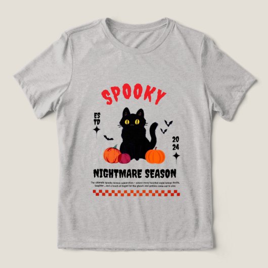 黒とオレンジのストリートウェアの例示的なハロウィーン トライブレンドＴシャツ (デザイン正面)
