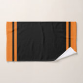 黒とオレンジのスポーツチームカラーバスタオルセット バスタオルセット (ハンドタオル)