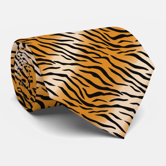黒とオレンジのタイガーパターン ネクタイ (ロール)