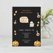 黒とオレンジのトリックまたはハロウィーンを扱う 招待状 (スタンド正面)