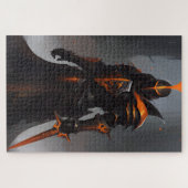 黒とオレンジのナイトパズル ジグソーパズル (横)