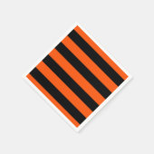 黒とオレンジのハロウィンストライプの スタンダードカクテルナプキン (角)