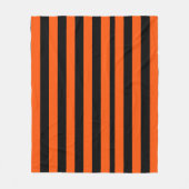 黒とオレンジのハロウィンストライプ フリースブランケット (正面)
