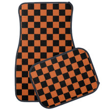 黒とオレンジのハロウィンチェッカーボード 