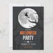 黒とオレンジのハロウィン満月 カード (正面)