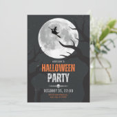 黒とオレンジのハロウィン満月 カード (スタンド正面)