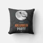 黒とオレンジのハロウィン満月 クッション (正面)