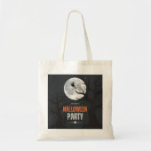 黒とオレンジのハロウィン満月 トートバッグ (正面)