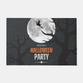 黒とオレンジのハロウィン満月 ドアマット (正面)
