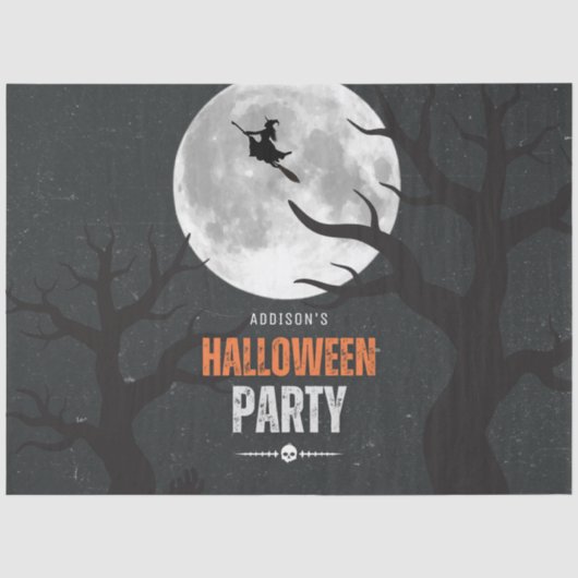 黒とオレンジのハロウィン満月 薄葉紙 (正面)