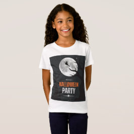 黒とオレンジのハロウィン満月 Tシャツ