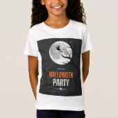 黒とオレンジのハロウィン満月 Tシャツ (正面)