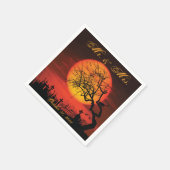 黒とオレンジのハロウィン結婚のナプキン スタンダードカクテルナプキン (角)