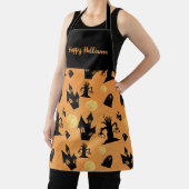 黒とオレンジのハロウィーンの不気味木の家 エプロン (インサイチュ)