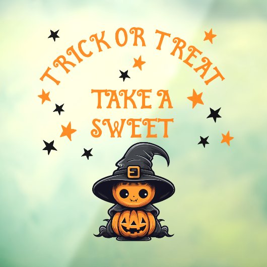 黒とオレンジのハロウィーンの窓が引っ掛かる ウィンドウサイン (シート3)