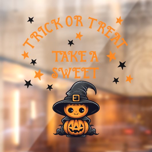 黒とオレンジのハロウィーンの窓が引っ掛かる ウィンドウサイン (シート2)