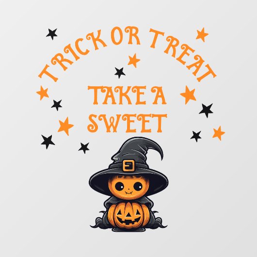 黒とオレンジのハロウィーンの窓が引っ掛かる ウィンドウサイン (シート)