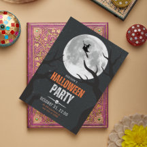 黒とオレンジのハロウィーン満月