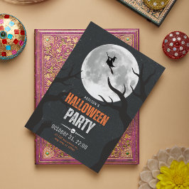 黒とオレンジのハロウィーン満月 ポストカード