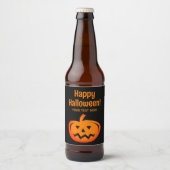 黒とオレンジのハローウィンパーティビールボトルラベル ビールラベル (正面)