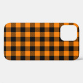 黒とオレンジのバッファローチェック Case-Mate iPhoneケース (裏面 (横))